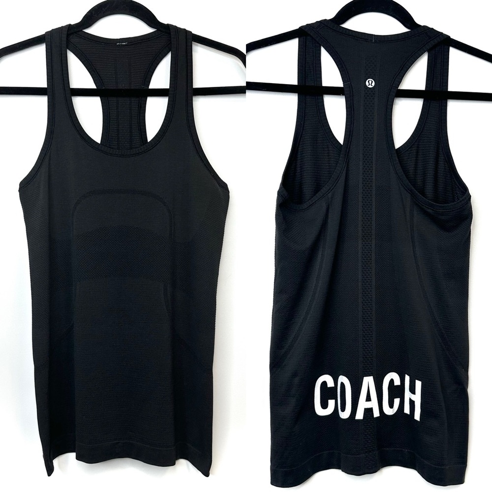 Lululemon Black “Coach” Swiftly Tank Top Size 6